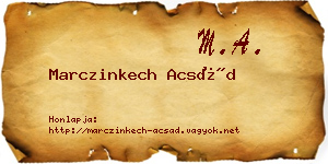 Marczinkech Acsád névjegykártya